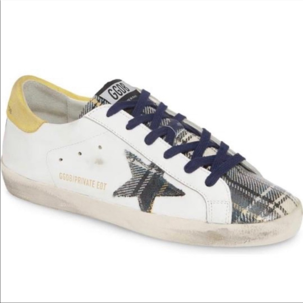 Golden goose limited edition Superstar Sneaker In White/ Green Tartan